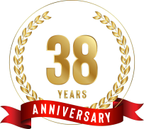 38 Years in Business logo